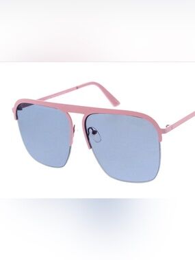 Pink Frame large aviator Sunglasses with gray lens